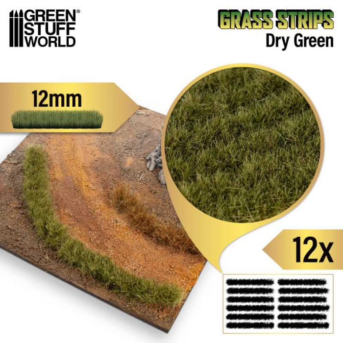 GSW - Grass STRIPES 12mm - DRY GREEN [2]