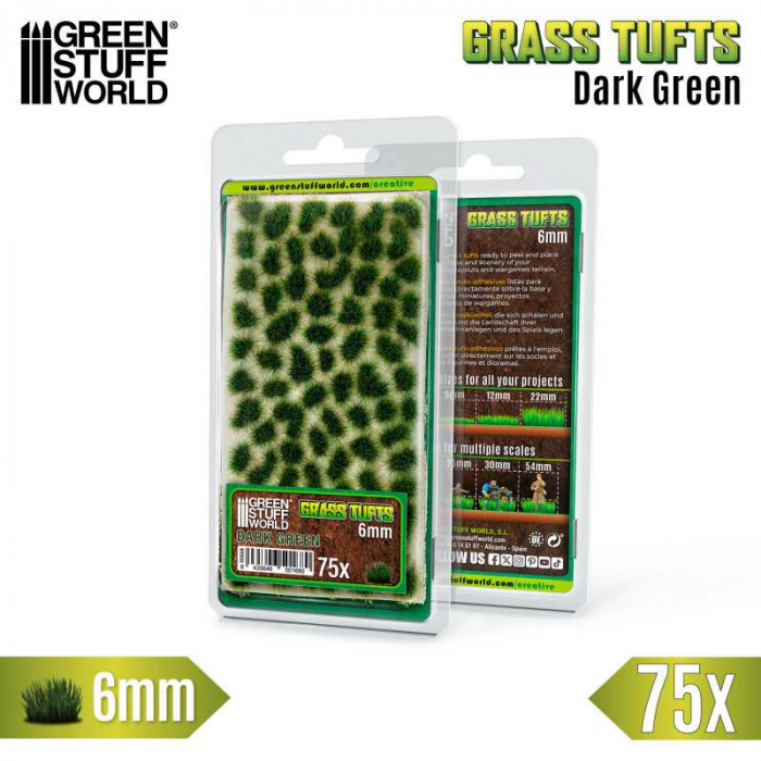 GSW - Grass TUFTs XXL 6mm - DARK GREEN [1]