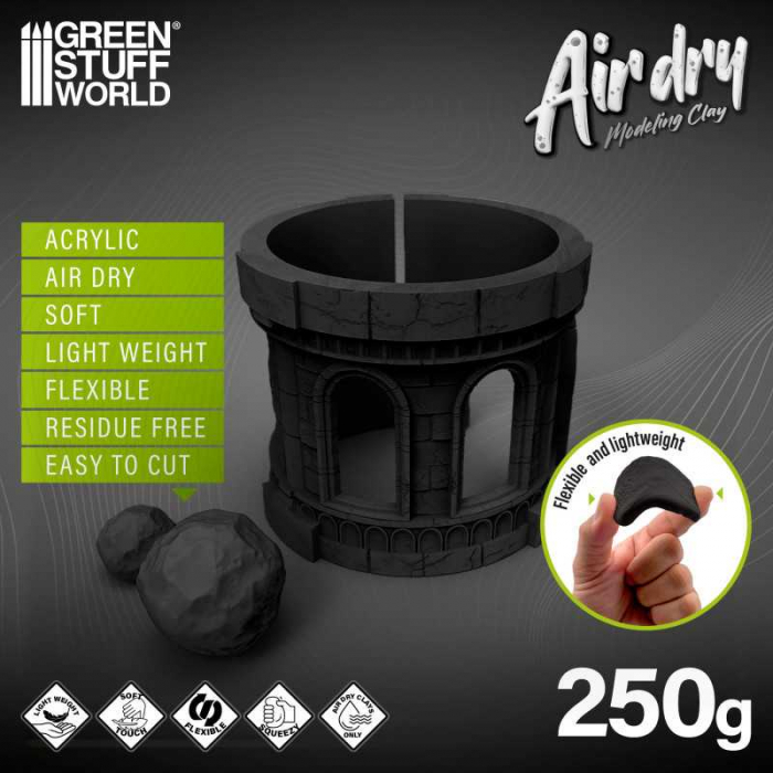GSW - Air Dry Foam Clay 250Gr. - Black [2]