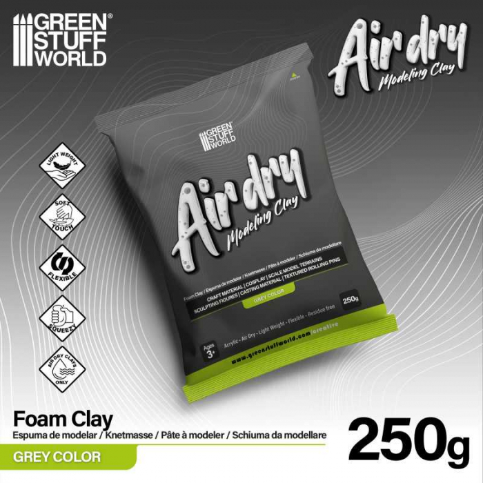 GSW - Air Dry Foam Clay 250gr. - Grey [2]