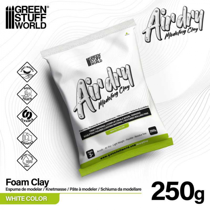 GSW - Air Dry Foam Clay 250gr. - White [2]