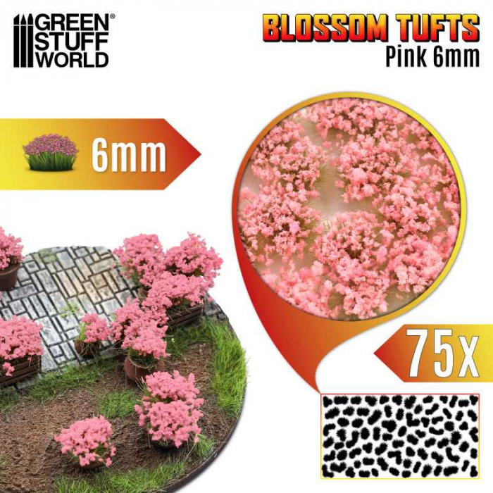 GSW - Blossom Tufts - 6mm - Pink Flowers [2]