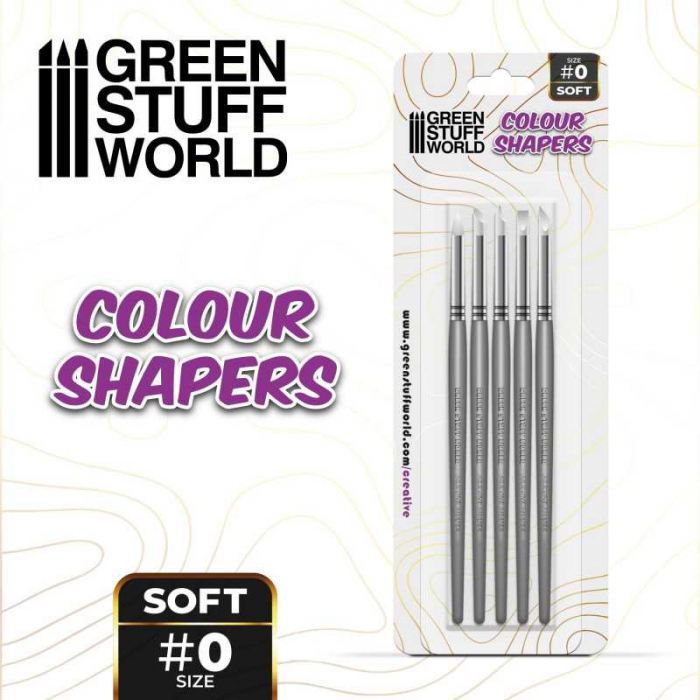 GSW - Set pensule cu vârf din silicon – Clay Shapers #0 – Soft Alb [4]