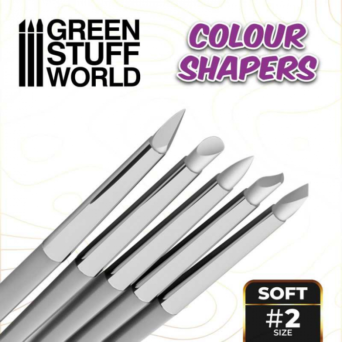 GSW - Set pensule cu vârf din silicon – Color Shapers #2 – Soft Alb [4]