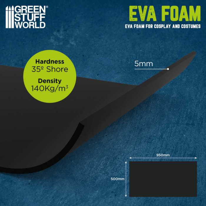 GSW - Cosplay Black EVA foam 5mm - Medium Density [2]