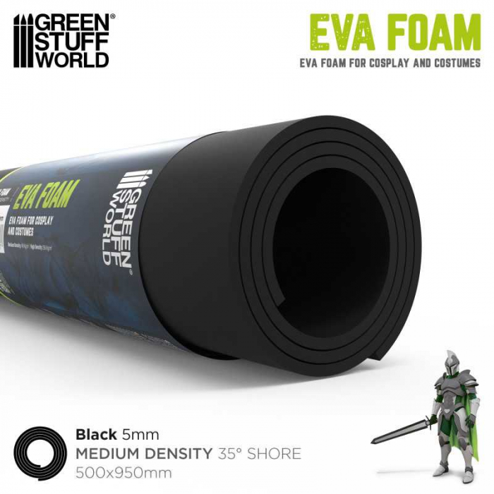 GSW - Cosplay Black EVA foam 5mm - Medium Density [3]