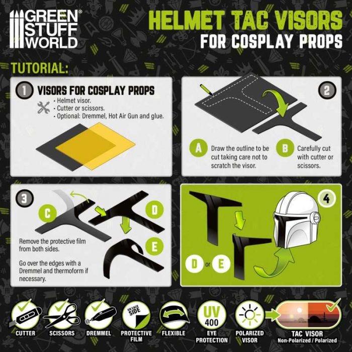 GSW - Cosplay Helmet TAC Visor - Yellow [4]