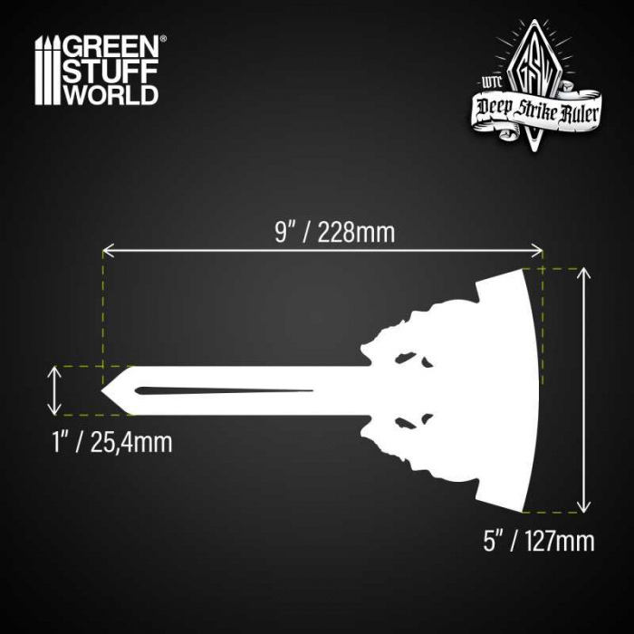 GSW - Deep Strike Ruler Template 9" - Fluor Green [2]