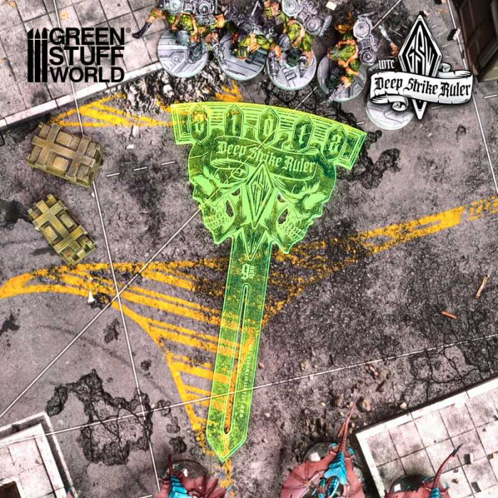 GSW - Deep Strike Ruler Template 9" - Fluor Green [3]