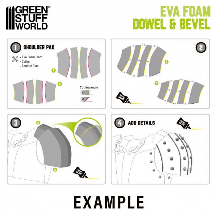 GSW - EVA foam dowels - Half Round 15mm [3]