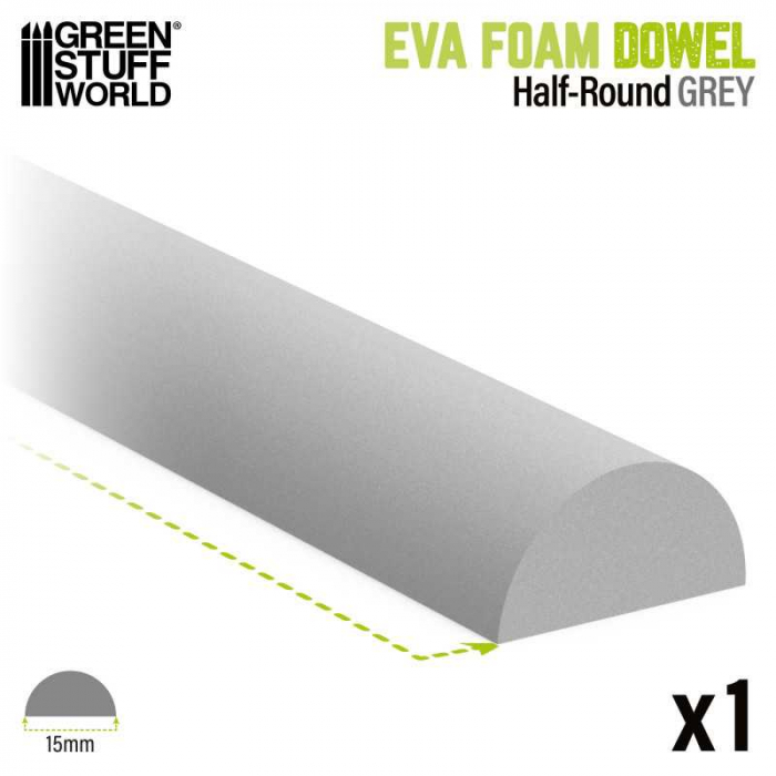 GSW - EVA foam dowels - Half Round 15mm [2]