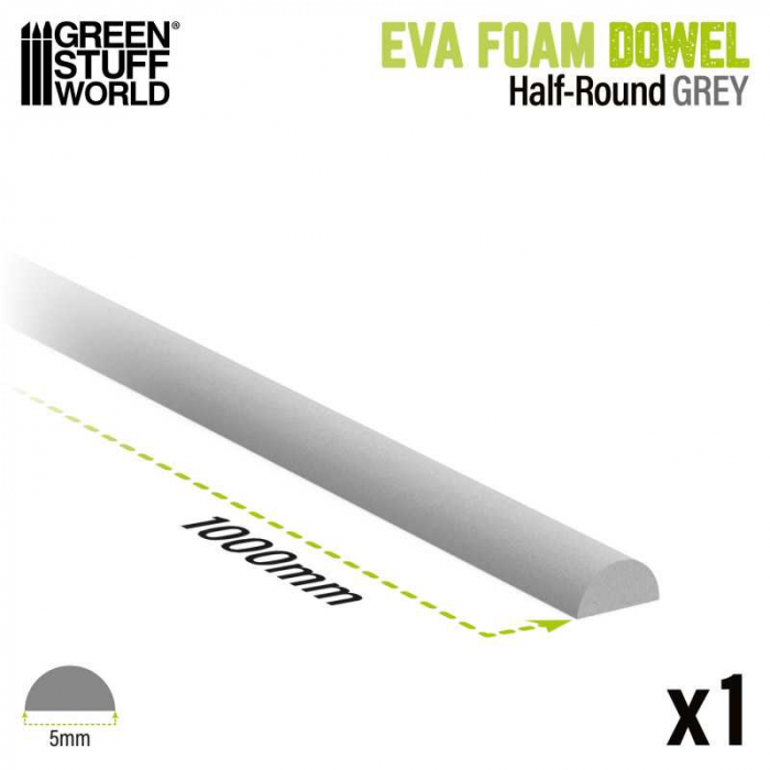 GSW - EVA foam dowels - Half Round 5mm [3]
