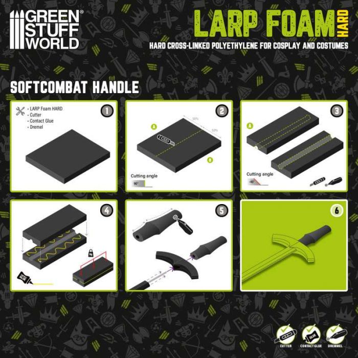 GSW - Hard LARP Foam 20mm for Sword Cross-Guard [3]