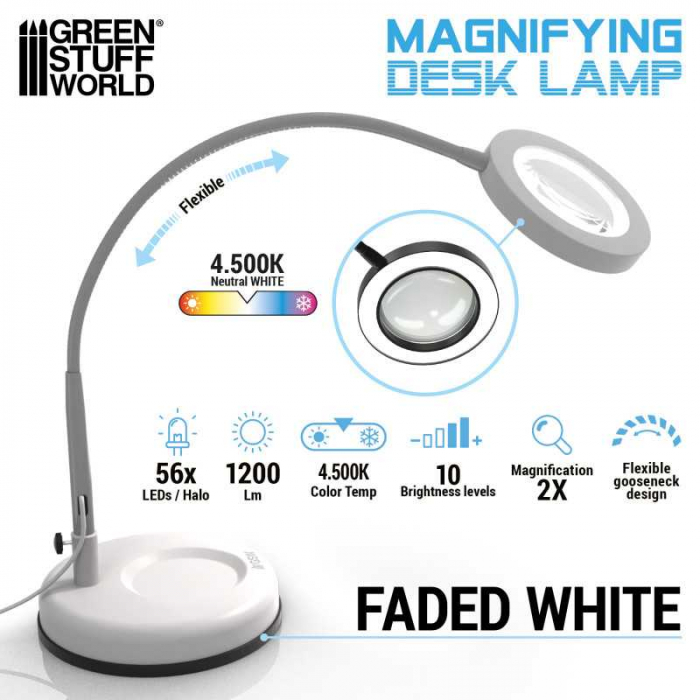 GSW - Lampa de birou cu lupa - Faded White [3]