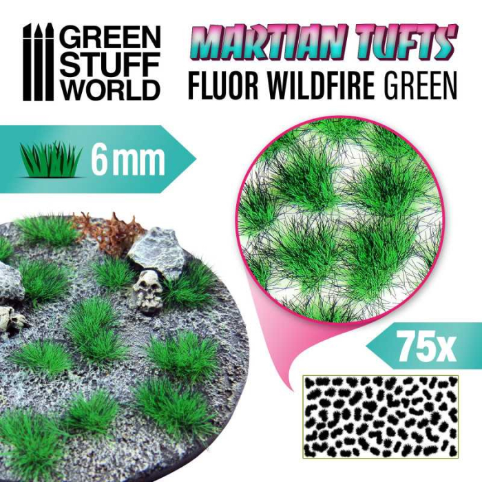 GSW - Martian Fluor Tufts 6mm - FLUOR WILDFIRE GREEN [1]