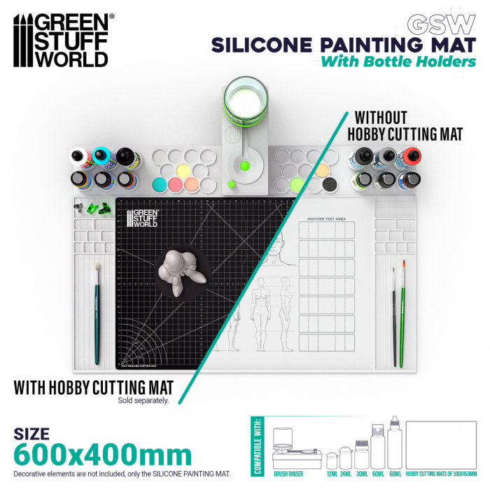 GSW - Painting Silicone Mat with EDGES - 600x400mm [3]