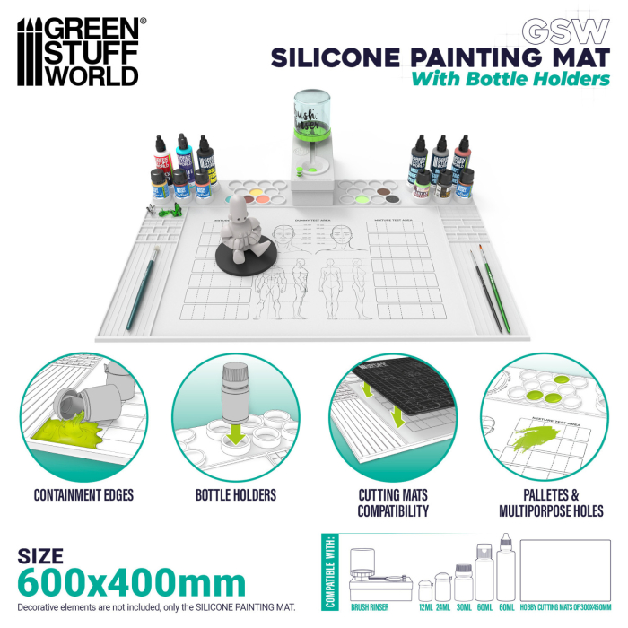 GSW - Painting Silicone Mat with EDGES - 600x400mm [5]