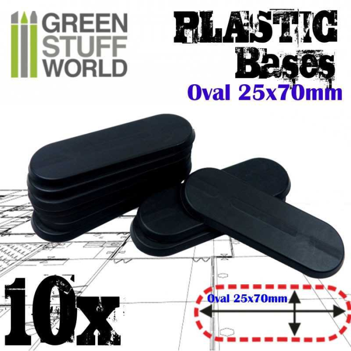 GSW - Plastic Bases - Oval Pill 25x70mm BLACK [1]