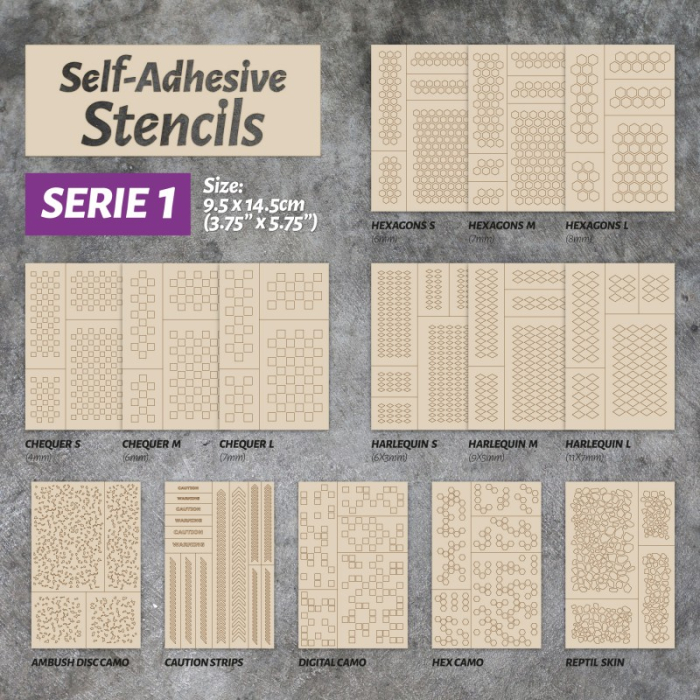 GSW - Self-adhesive stencils - Harlequin L - 11x7mm [2]