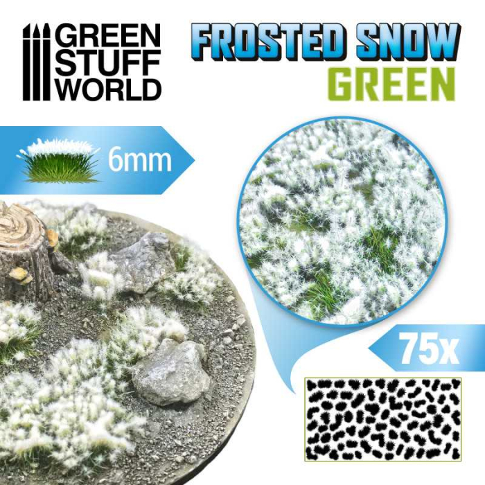 GSW - Shrubs TUFTS - 6mm FROSTED SNOW - GREEN [1]