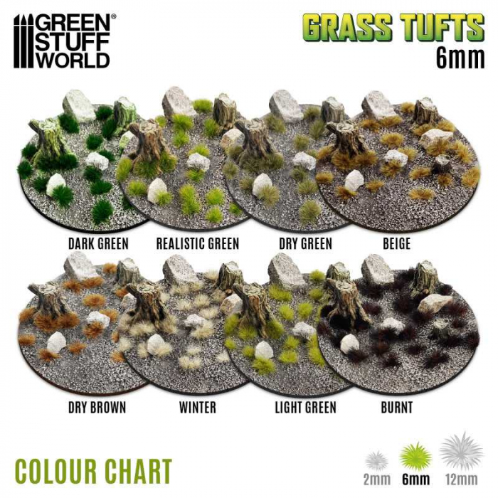 GSW - Static Grass Tufts 12 mm - Realistic Green [3]