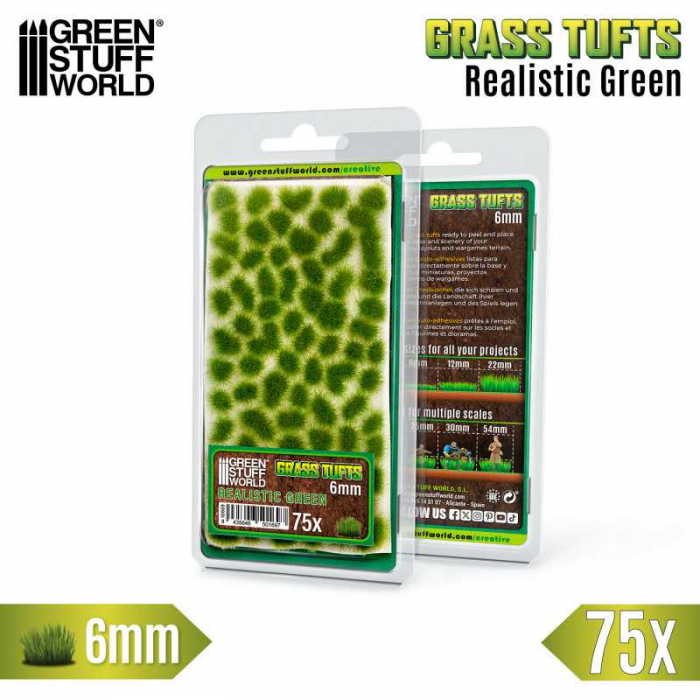 GSW - Static Grass Tufts 6 mm - Realistic Green [1]