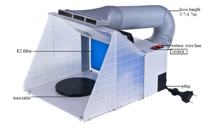 Haosheng HS-E420DCLK - Cabina de vopsit cu aerograful cu LED [2]