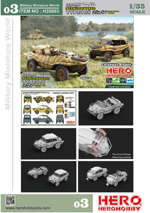 Hero Hobby H35003 - 1:35 Schwimmwagen Type 166 (2in1 + MG34 and canvas cover) [2]