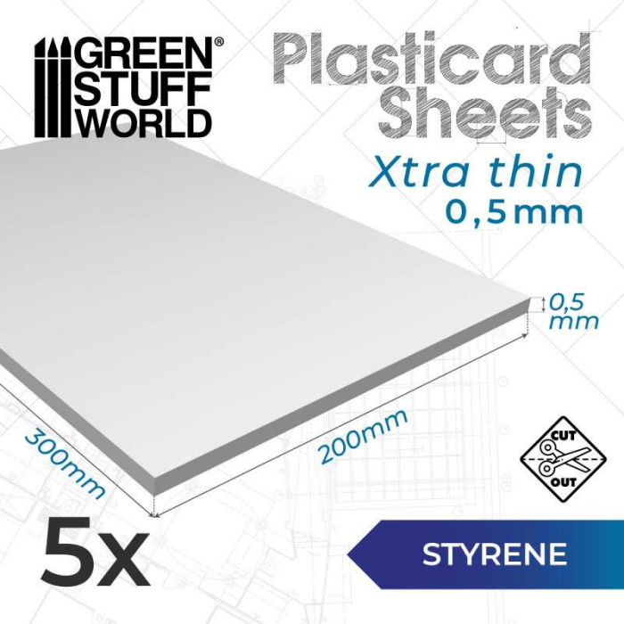 GSW - Styrene Sheets 0.5 mm Pack X5 [2]