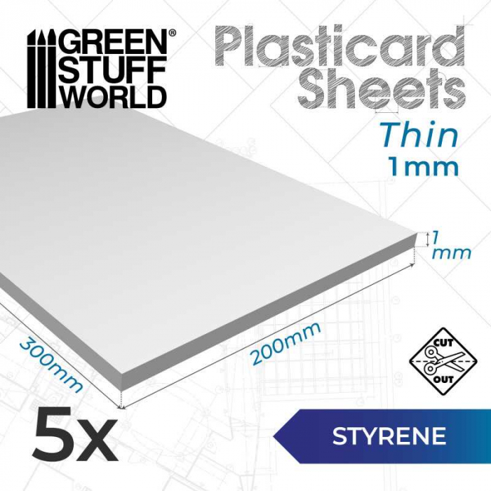 GSW - Styrene sheets 1 mm Pack x5 [2]