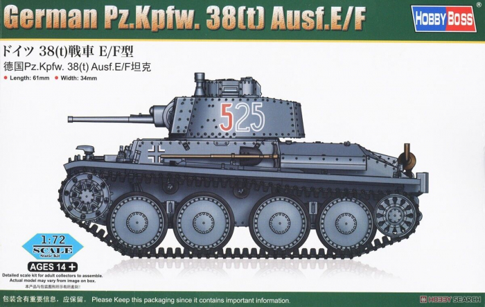 Hobby Boss 82956 - 1:72 German Pz.Kpfw. 38(t) Ausf.E/F [1]