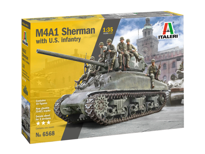 Italeri 6568 - 1:35 M4A1 SHERMAN with infantry [1]