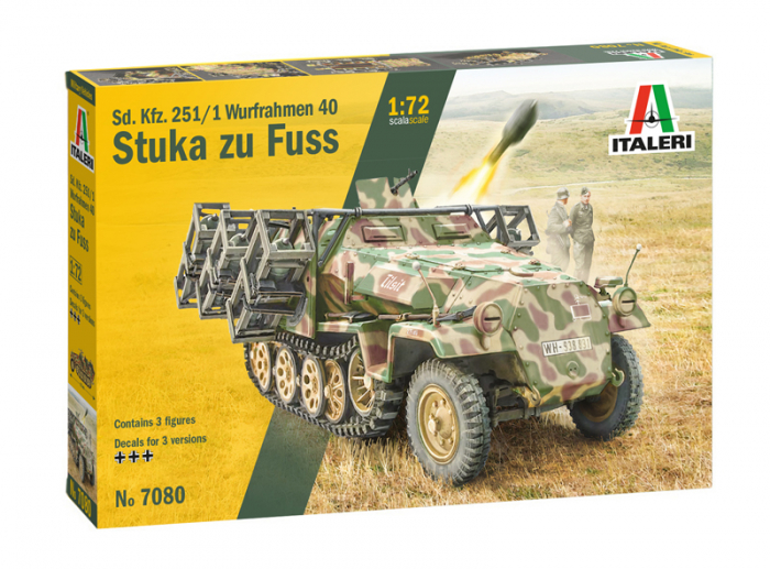 Italeri 7080 - 1:72 German Armored Fighting Vehicle Sd. Kfz. 251/1 Wurfrahmen Stuka Zu Fuss - With 3 Figures [1]