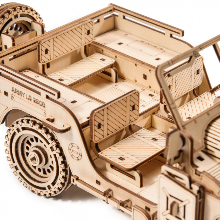 Little Story Wooden Model 3D Puzzle - Military Vehicle Jeep [6]