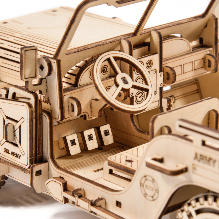 Little Story Wooden Model 3D Puzzle - Military Vehicle Jeep [5]