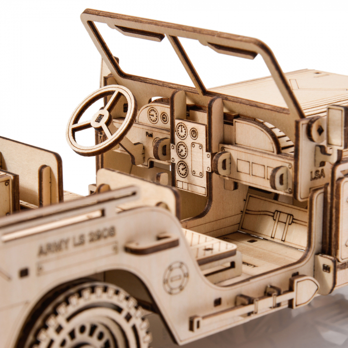 Little Story Wooden Model 3D Puzzle - Military Vehicle Jeep [4]