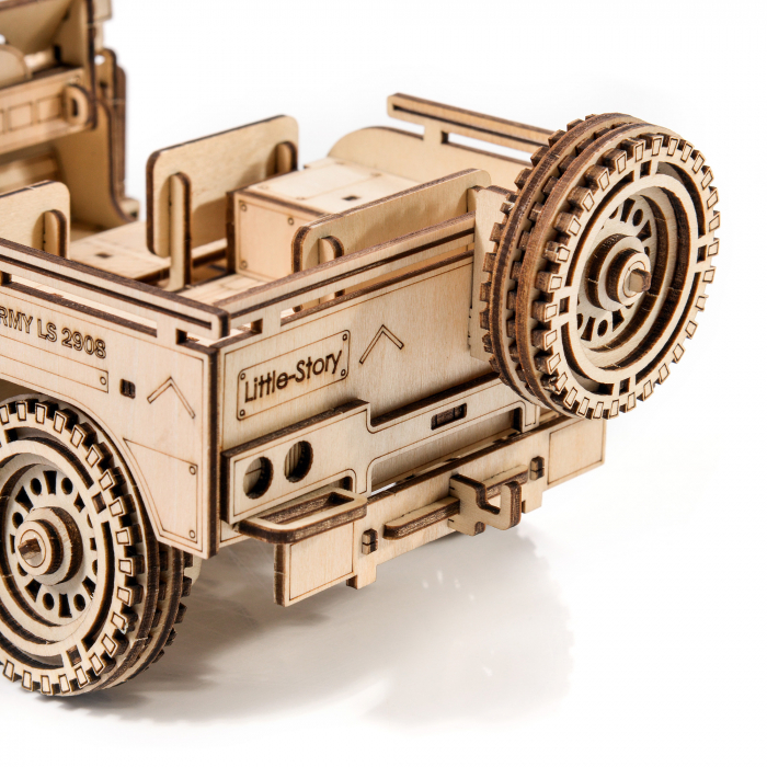 Little Story Wooden Model 3D Puzzle - Military Vehicle Jeep [8]