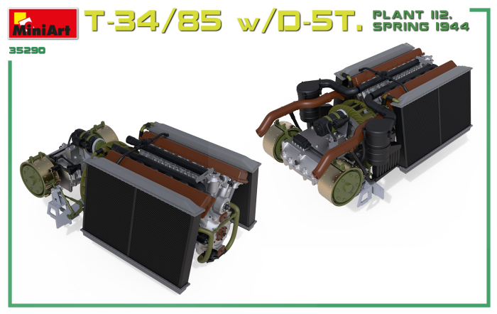 Miniart 35290 - 1:35 T-34/85 w/D-5T. PLANT 112. SPRING 1944. Interior Kit [3]