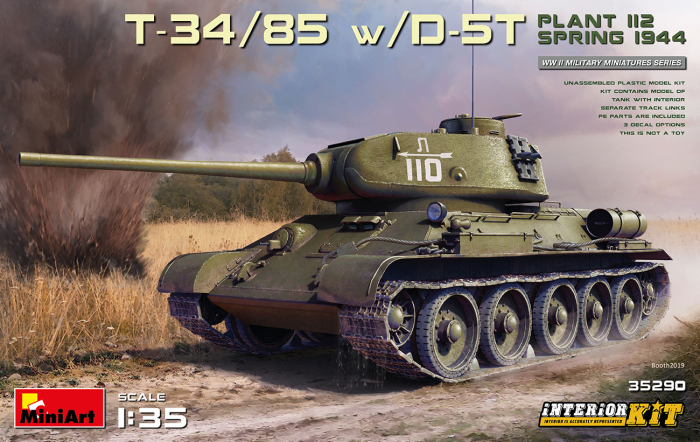 Miniart 35290 - 1:35 T-34/85 w/D-5T. PLANT 112. SPRING 1944. Interior Kit [1]
