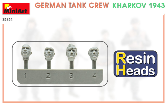Miniart 35354 - 1:35 German Tank Crew Kharkov 1943 Resin Heads [2]
