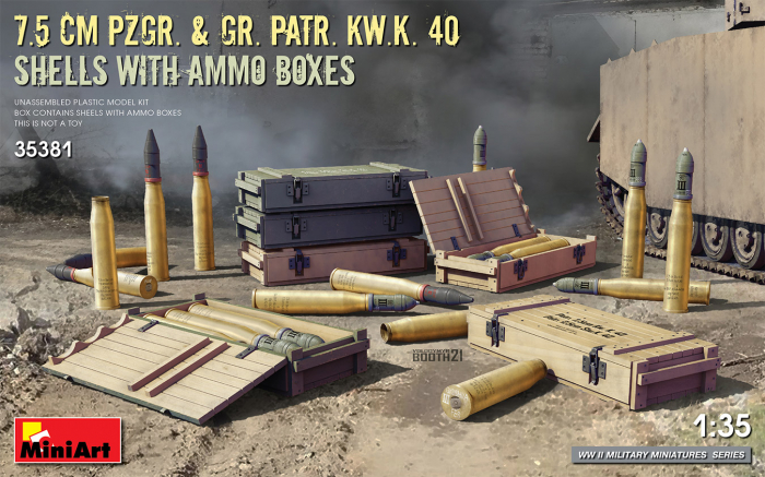 MiniArt 35381 - 1:35 7.5 cm Pzgr.  Gr. Patr. Kw.K. 40 Shells with Ammo Boxes [1]