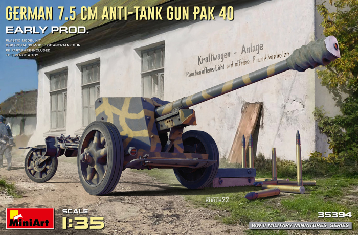 Miniart 35394 - 1:35 German 7.5cm Anti-Tank Gun PaK 40. Early Prod [1]