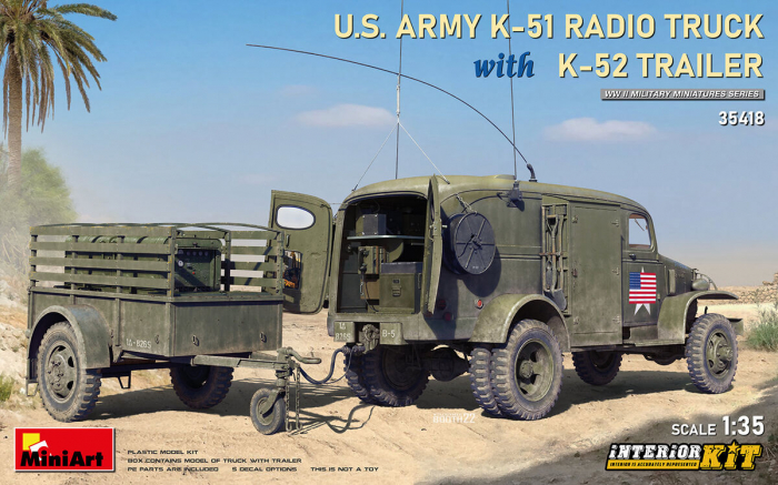 Miniart 35418 - 1:35 US Army K-51 Radio Truck with K-52 Trailer - Interior Kit [1]