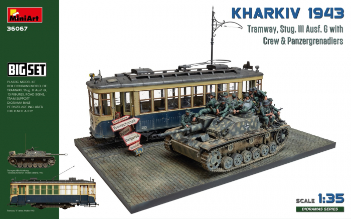 MiniArt 36067 - 1:35 Kharkiv 1943: Tram and German assault gun Stug. III Ausf. G with 13 crew figures - Big Set [1]