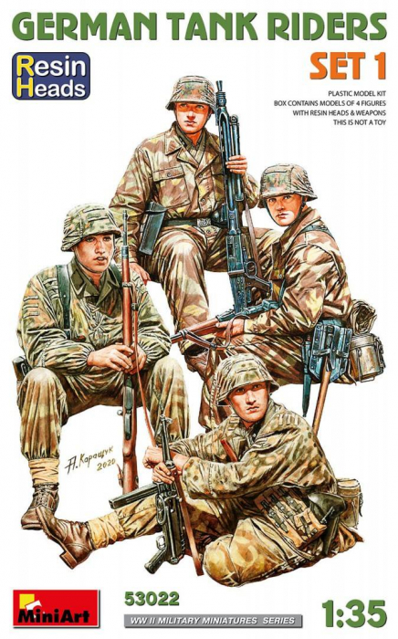 MiniArt 53022 - 1:35 German Tank Riders Set 1. Resin Heads [1]