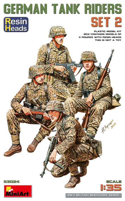 MiniArt 53024 - 1:35 German Tank Riders Set 2. Resin Heads [1]