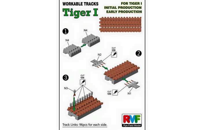 Ryefield Model 5002U 1:35 Workable track links for Tiger I early (New mould, upgraded version) [2]