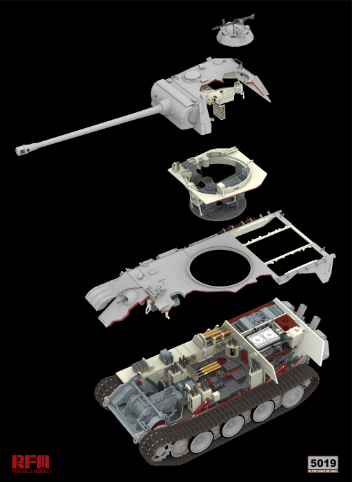 Rye Field Model 5019 - 1:35 Panther Ausf. G - cut away - full interior [4]