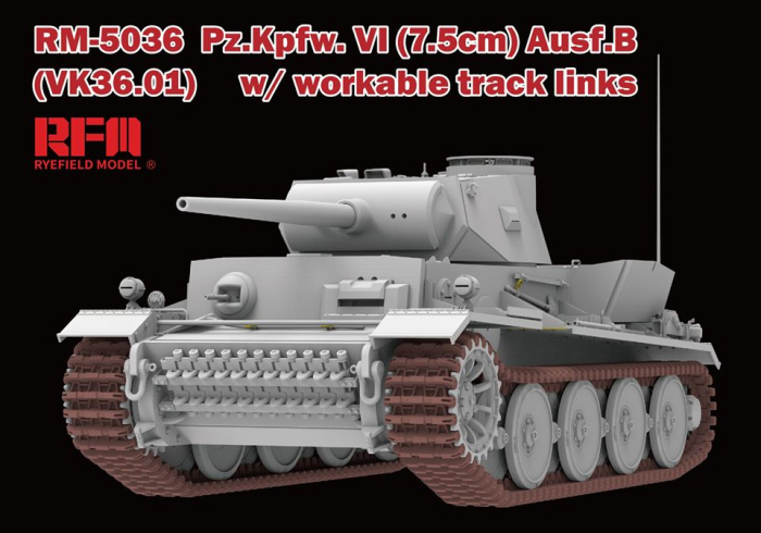Rye Field Model 5036 - 1:35 Pz.Kpfw.VI (7,5cm) Ausf.B (VK36.01) w/ workable track links [4]