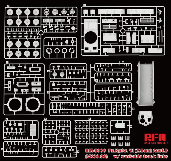 Rye Field Model 5036 - 1:35 Pz.Kpfw.VI (7,5cm) Ausf.B (VK36.01) w/ workable track links [2]